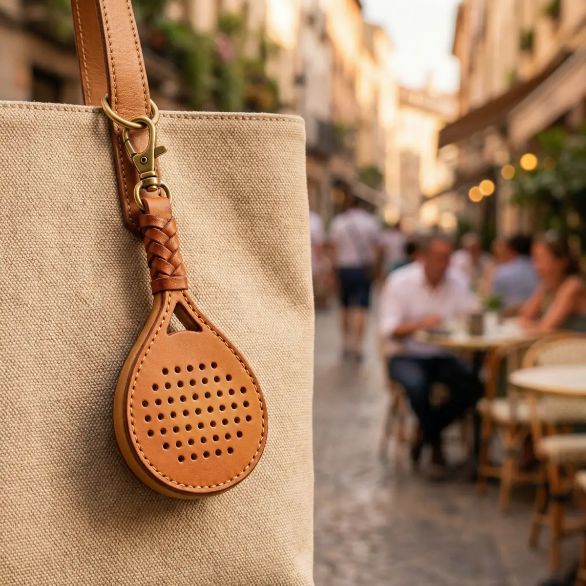 Premium leather padel racket bag charm